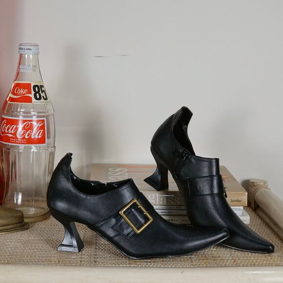 Ellie faux leather witchy heeled shoes 9 - Picture 1 of 6